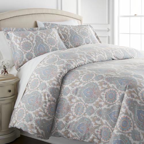 Southshore Fine Living, Inc. Boho Paisley Collection - Twin XL Comforter Set, Dorm Premium Bedding, All-Season Down Alternative Lightweight, Cuddly Oversized 2-Piece Soft Comforter Set, Twin/XL, Aqua