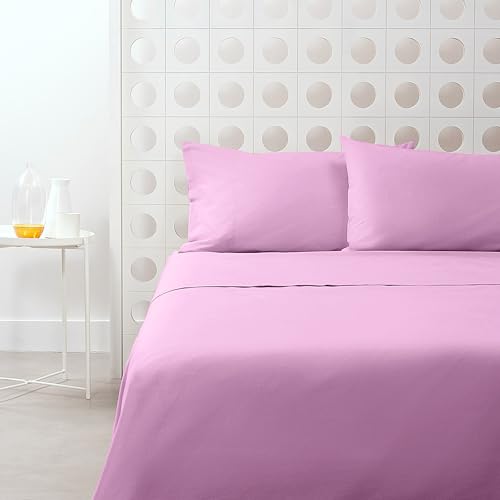 Bassetti, Pop Color Fitted Sheet, Hydrangea, Made in Italy, 160 x 280 cm, 100% Cotton