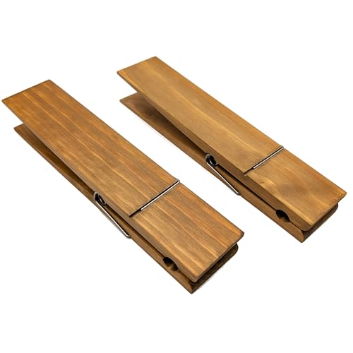 Giant Clothespin Bathroom Towel Holder - Huge 12??? Clothes pin - Farmhouse Bathroom d??cor - Laundry Room or Nursery d??cor - Towel Rack or Hook - Bathroom Accessories Wall d??cor (2 Early American)