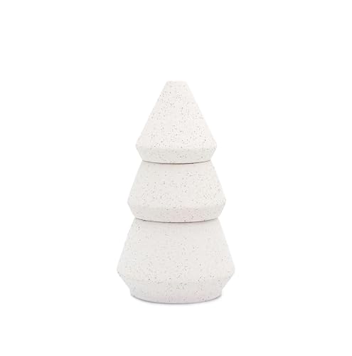 Paddywax Holiday Candles Cypress & Fir Stacked Tree-Shaped Luxury Scented Candle Set, 453g, White