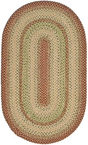 Safavieh Contemporary Rug Living Room, Dining Room, Bedroom - Machine Washable and Reversable - Braided Collection, Short Pile, in Rust and Orange, 90 x 150 cm