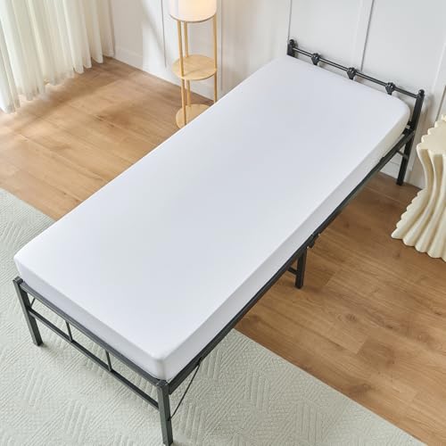 VACVELT Cot Fitted Sheet, 31 x 75 Inch White Cot Sheets, Ultra Soft and Breathable Microfiber Bed Cover Snug Fit for Narrow Twin/RV Bunk/Camper Bunk/Guest Beds/Trifold Mattress