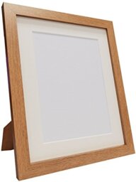 Q7 Picture Photo Frame, Oak with Ivory Mount, A4 Image Size 9 x 6 Inch