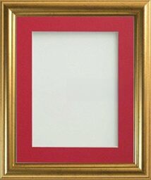Frame Company Eldridge Gold 14x11 Frame, Red Mount for A4