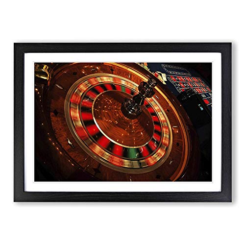 Roulette Table Casino Framed Print - A2 Black Framed Wall Art - Ready to Hang - Modern Nature Picture - Living Room Bedroom Lounge Office