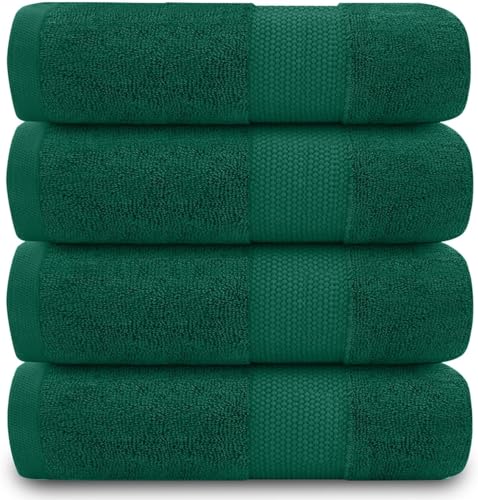 GC GAVENO CAVAILIA 4 Hand Towel For Bathroom - Egyptian Cotton Towel - 700 gsm Highly Absorbent Towel - Quick Dry Towel Set For Spa Saloon Gym - Green