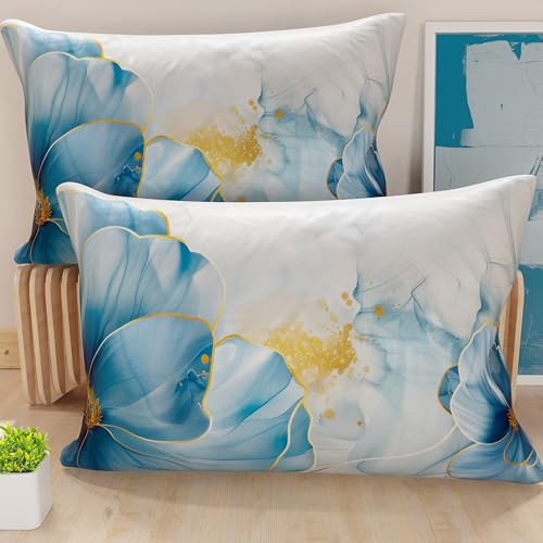 PETTI Italian Artisans - Pair of 70x40 cm Microfiber Cushion Covers, Decorative Pillows for Bedroom, Sofa, Living Room, Set of 2 Cushion Covers, Floral Pillow Case 138, 100% Made in Italy