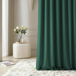 ROOM99 Aura Silver Eyelet Curtain, 180 x 280 cm (W x H) Modern Sliding Curtain for Living Room, Bedroom, Bottle Green, 1 Piece