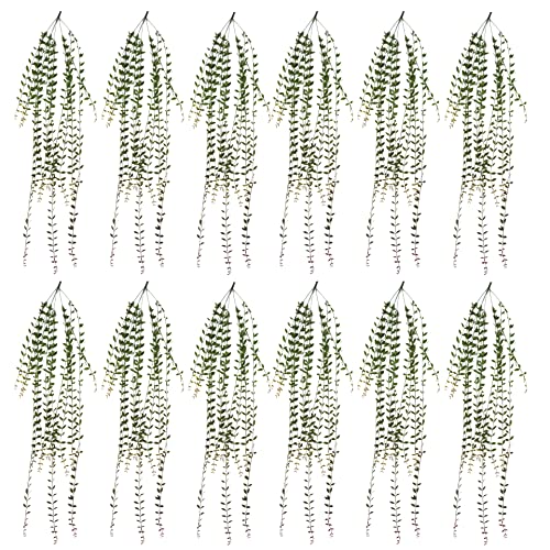 Leaf Pack of 12 Design Artificial Hanging Fern Foliage Plants