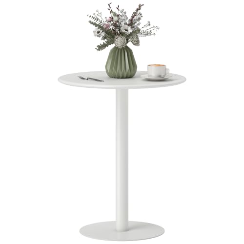 HOMCOM Dining Table 2 Seater Round Kitchen Table 60 x 60 x 72cm White
