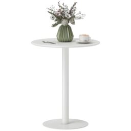 HOMCOM Dining Table 2 Seater Round Kitchen Table 60 x 60 x 72cm White