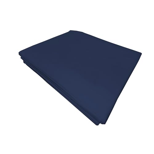 PENSIERI DELICATI Single Bed Sheet 160 x 300 cm, Single Flat Sheet, Solid Colour, Made in 100% Cotton, Made in Italy, Blue