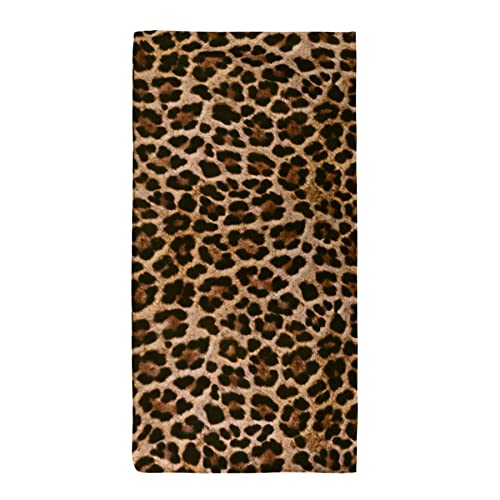 "LIVILAN Small Size Cheetah Print Beach Towel, 24"" x 48"" Leopard Towel for Women, Girls of Small Size, Quick Dry, Sand Free Microfiber, Backup Use for Pool, Bath, Yoga, Swim, Shower"