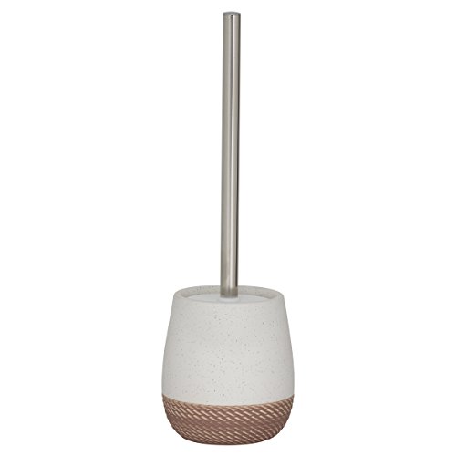 Sealskin Braid Toilet Brush and Holder, Ceramic, Sand, 11.5 x 26 x 11.5 cm