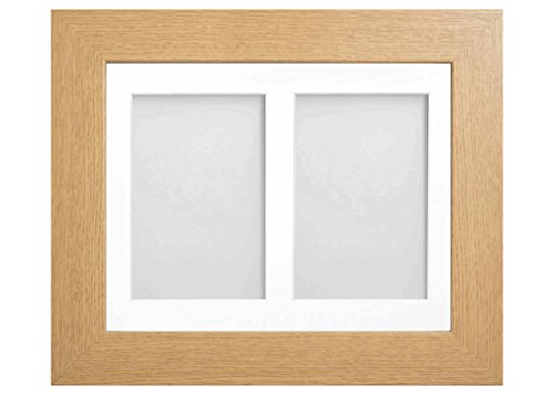 Frame Company Watson Beech Multi-Aperture Photo Frame with Mount, 10x8 for 6x4 (x2) * Choice of Frame Colour and Mount Design* NEW