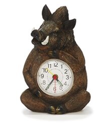 Euro Souvenirs Alarm Clock Poly Boar Wild 9 x 5 x 14 cm Mechanical and Rope, Multicolour, Single