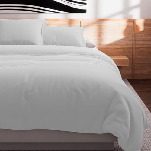 Soleil d'ocre, Cotton Duvet Cover 57 Thread Count 240 x 220 cm Plain White