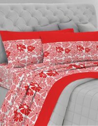 GEMITEX Cotton Bed Set, 100% Breathable Cotton Free of Harmful Substances, Certified Quality Standard 100 by OEKO-TEX Confidence in Textile, Double Bed, G25/Coral, Designed in Italy