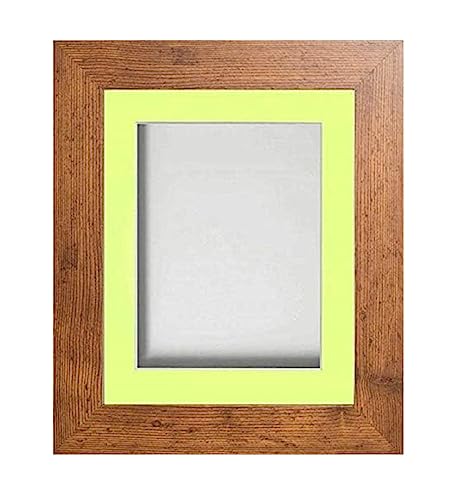 Frame Company Watson Rustic Picture Photo Frame fitted with Perspex, 30x20 inch with Lemon Bon Bon Mount for image size A2