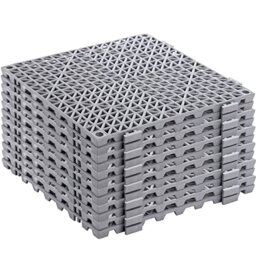 SOUJOY 12 Pieces Modular Interlocking Cushion, 30 x 30 cm Rubber Drainage Mat with Holes, Non-Slip Splicing Floor Drain Tile Mat for Pool Shower Bathroom Kitchen Patio Balcony Yard Pet Area