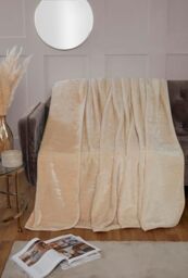 Rapport Home Luxury Dyed Mink Throw Blanket (150 x 200 cm) Cream