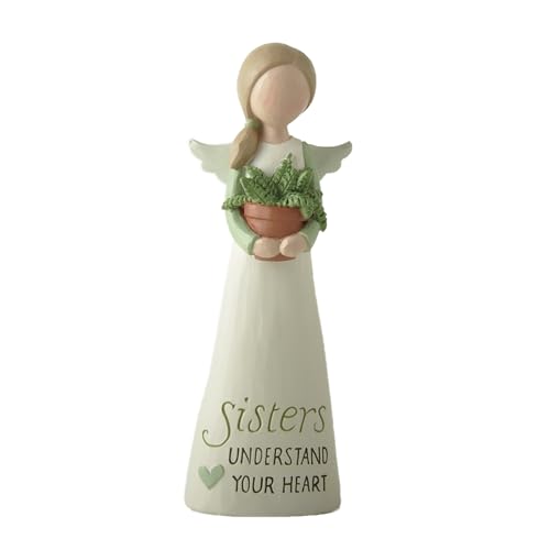 Feather & Grace Angel Figurine ??? Handcrafted Resin Sister Ornament with Heartfelt Message ???Sisters Understand Your Heart??? ??? Sentimental Collectible Gift 14cm