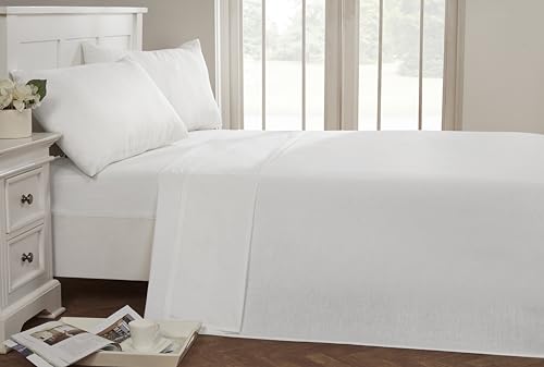 Rapport Home 56 Pick Non Iron Flat Sheet - White Single Flat Sheet