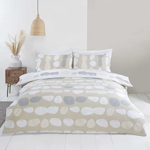 Rapport Home Truro Mircrofibre Kingsize Reversible Duvet Cover Set Natural, Cream, King (U.K. Standard)