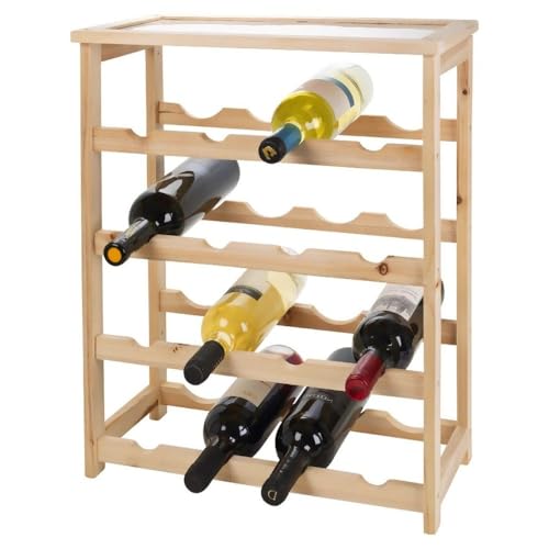 lifetime Bamboo wine rack with 4 shelves for 16 bottles, 46 x 23 x 55 cm, brown, 1 pack
