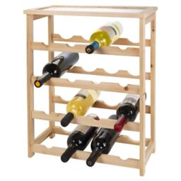 lifetime Bamboo wine rack with 4 shelves for 16 bottles, 46 x 23 x 55 cm, brown, 1 pack