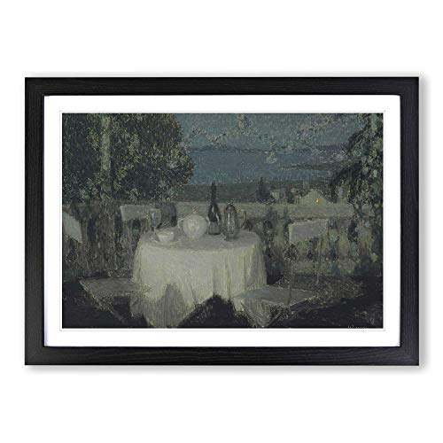 Henri Le Sidaner Table in The Morning Framed Print - A2 Oak Framed Wall Art - Ready to Hang - Modern Nature Picture - Living Room Bedroom Lounge Office