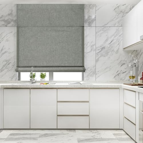 "WdFour Triple Layers,UV Protect, 100% Light Block, Multi-use, no Noise, Easy Installed Door Curtains, Adjustable Roller Shade, Window Blind, for Office, Wards and Home???30"" Wx42 L,Sage Green,Pack of 1"