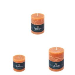Spaas Rustic Pillar Candle 70/70mm (25h), 70/95mm (35h) and 80/110mm (65h), Orange
