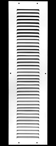 "4"" x 34"" Return Air Grille - Sidewall and Ceiling - HVAC Vent Duct Cover Diffuser - [White] [Outer Dimensions: 5.75w X 35.75""h]"