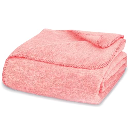 Glart blanket plain dusky pink, sofa blanket 130 x 170 cm, soft and warm woolly blanket, extra fluffy, for use as a sofa blanket, couch blanket, cosy blanket, cosy throw, plush sofa throw