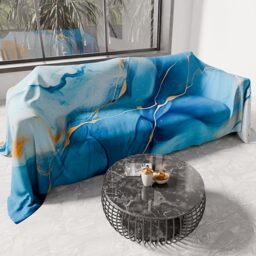 PETTI Artigiani Italiani - Single Bedspread Spring Summer Lightweight Single Blanket, Bedspread, Marble Light Blue, 100% Made in Italy