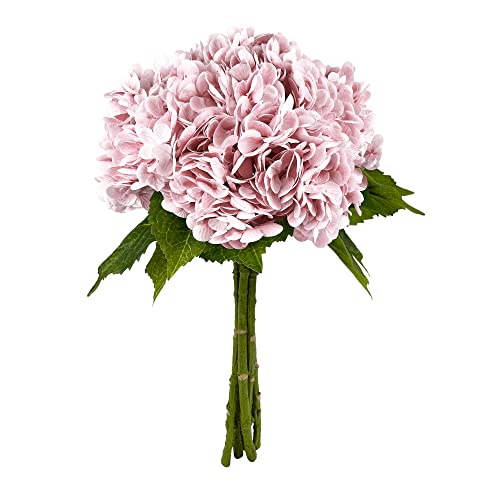 Yatim 21In Pink Artificial Hydrangea Flowers 5 Pcs Fake Hydrangea Silk Flowers for Wedding Centerpieces Bouquets DIY Floral Decor Home Decoration with Stems