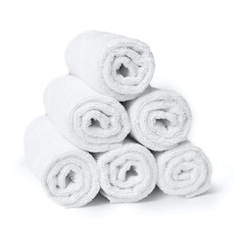 RosenSoft by Giguli Wash Clothes for Body and Face, 16x14 inches, Hand Towels for Bathroom Set of 6, Thick, Soft and Absorbent, 100% Turkish Premium Cotton Large Washcloths for Bath