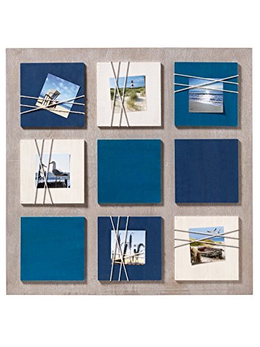 walther Design Picture frame Blue 6X 8x8 cm Wooden gallery with cord as Photo holder, La Casa YO688L
