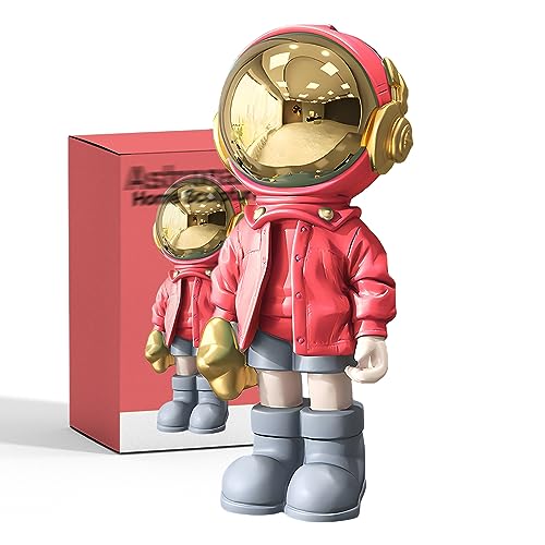 EZ4ENCE Astronaut Statues Spaceman Sculpture Modern Arts Bright Red Figurine Ornament Room Decor for Men,Home and Crafts Desktop Accessories Tabletop Decoration, Living Room, Office, Bookshelf???