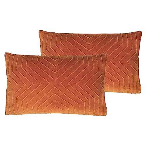 furn. Mahal New Feather Filled Cushions Twin Pack, Rust, 30 x 50cm