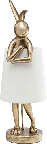 KARE Design Table Lamp Animal Rabbit, Gold and White, Shade Linen, Bar Steel, Bedside Lamp, Elegant Lighting, Room Decor, Bedroom, Living Room, Bulb not Included, 68 x 23 x 26 cm (H/W/D)