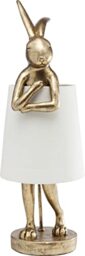 KARE Design Table Lamp Animal Rabbit, Gold and White, Shade Linen, Bar Steel, Bedside Lamp, Elegant Lighting, Room Decor, Bedroom, Living Room, Bulb not Included, 68 x 23 x 26 cm (H/W/D)