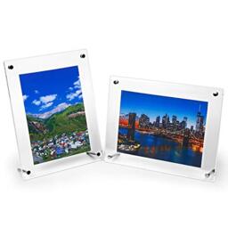 "HESIN 2 Pack of 6 x9 Acrylic Picture Frame Desktop Tabletop Photo Frame Wall Mounted Certificate Sign Holder Artwork Art Print Display Stand Suit for A5 Paper,6"" x8??? or 6""x9"" Frame Inside (2 Pack)"