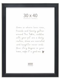 Deknudt Frames - classic photo frame for 30 x 40 cm photo - black with silver bevel - for photos, posters or posters - S244E2 - for hanging