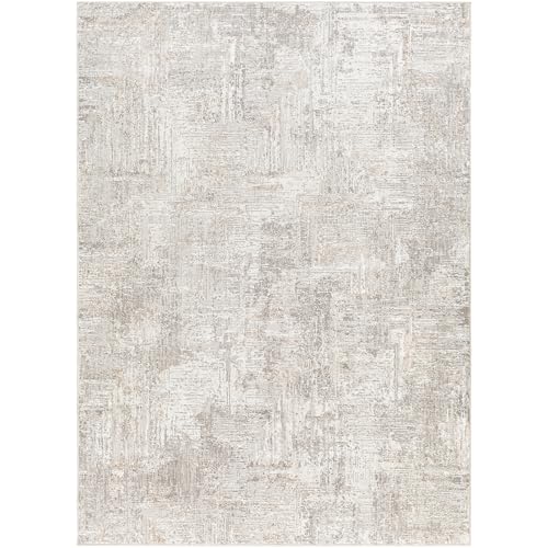 Livabliss Caro Abstract Area Rug, 200 x 275 cm, Ivory & Gray, 100% Polyester Medium Pile, Jute Backing, Machine Woven Indoor Carpet for Living Room, Bedroom & Dining Room