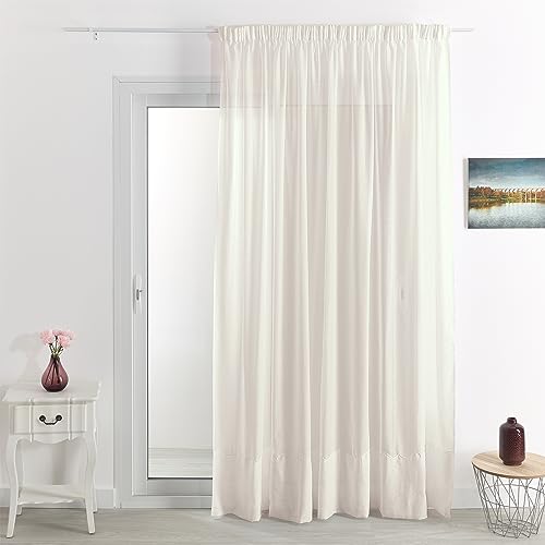 HomeMaison.com Poly-Linen Net Curtain 240 x 240 cm Champagne