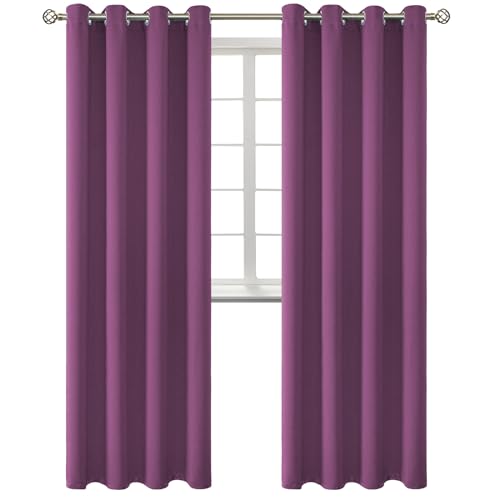 BGment Room Darkening Curtains 95 Inches Long - Grommet Thermal Insulated Drapes Window Treatment Curtains for Bedroom, 2 Panels, 52 x 95 Inch, Eggplant Purple