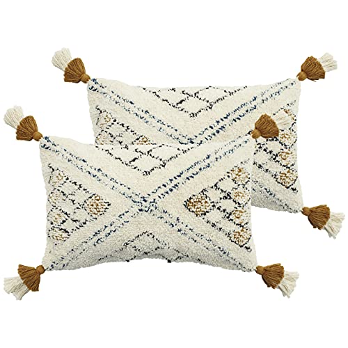 furn. Atlas Twin Pack Feather Filled Cushions, Ochre, 30 x 50cm