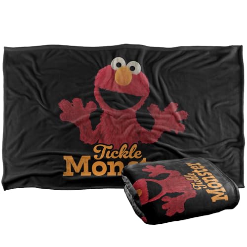 Sesame Street Tickle Me Elmo Tickle Monster Silky Touch Super Soft Throw Blanket 91 x 147 Cm